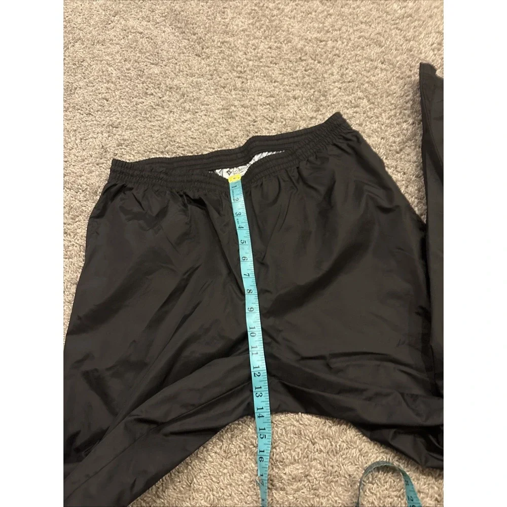 VINTAE Columbia mens Black Rain Pants Elastic Zip Ankles Large L USA Packable!